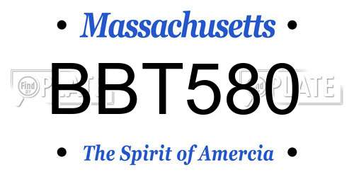 BBT580 Massachusetts License Plate