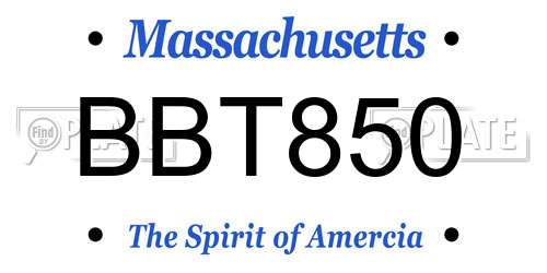 BBT850 Massachusetts License Plate