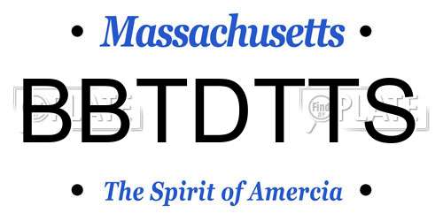 BBTDTTS Massachusetts License Plate