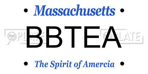 BBTEA Massachusetts License Plate