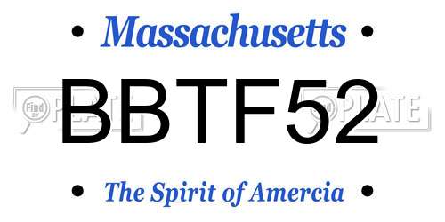 BBTF52 Massachusetts License Plate