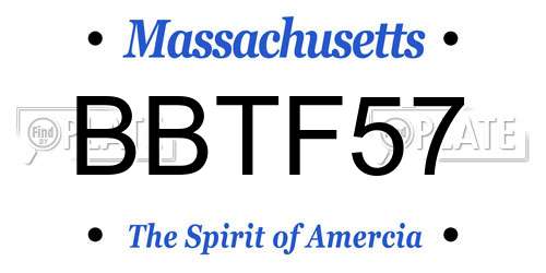 BBTF57 Massachusetts License Plate