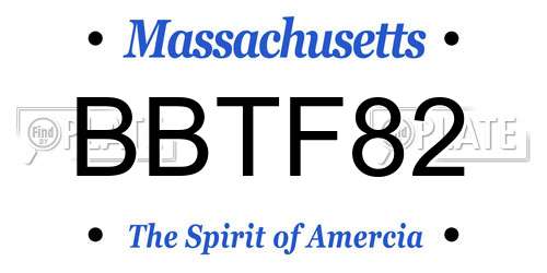 BBTF82 Massachusetts License Plate