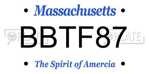 BBTF87 Massachusetts License Plate