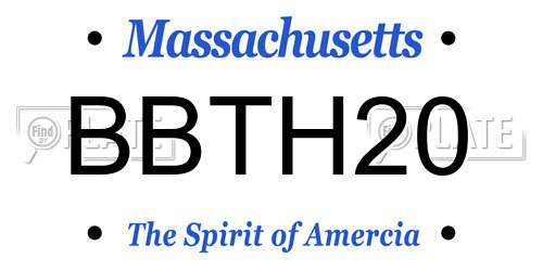 BBTH20 Massachusetts License Plate