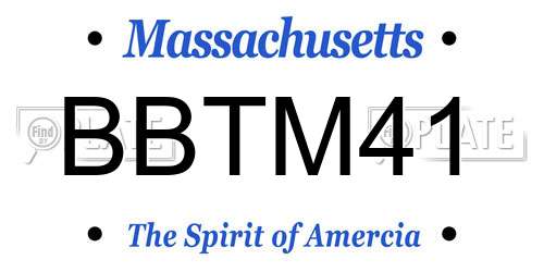 BBTM41 Massachusetts License Plate