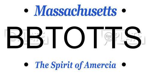 BBTOTTS Massachusetts License Plate