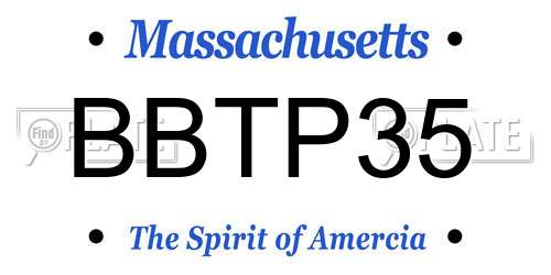 BBTP35 Massachusetts License Plate