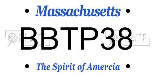 BBTP38 Massachusetts License Plate