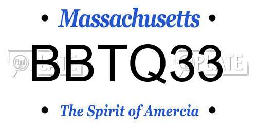 BBTQ33 Massachusetts License Plate