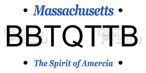 BBTQTTB Massachusetts License Plate