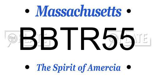 BBTR55 Massachusetts License Plate