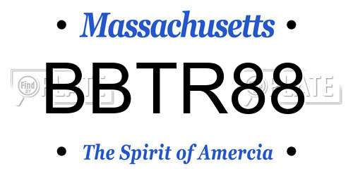 BBTR88 Massachusetts License Plate