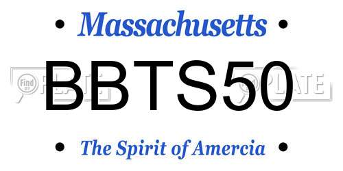 BBTS50 Massachusetts License Plate