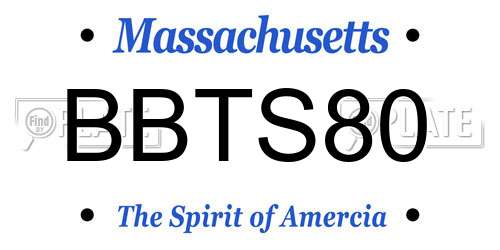 BBTS80 Massachusetts License Plate