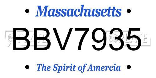 BBV7935 Massachusetts License Plate