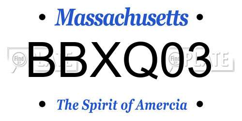 BBXQ03 Massachusetts License Plate
