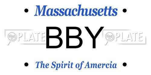 BBY Massachusetts License Plate