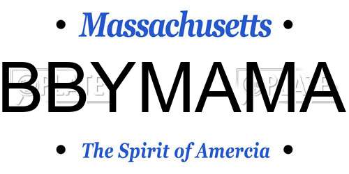 BBYMAMA Massachusetts License Plate