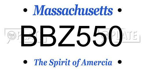 BBZ550 Massachusetts License Plate