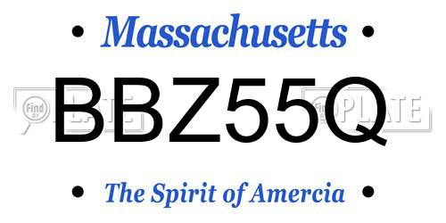 BBZ55Q Massachusetts License Plate