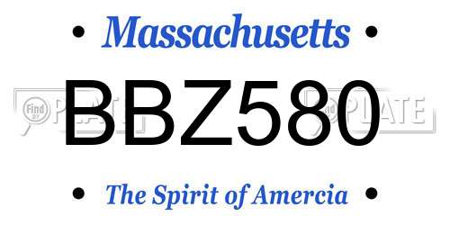 BBZ580 Massachusetts License Plate