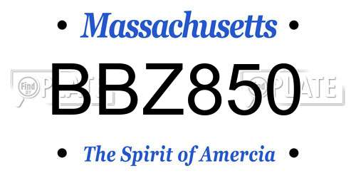 BBZ850 Massachusetts License Plate