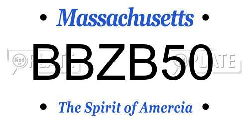 BBZB50 Massachusetts License Plate
