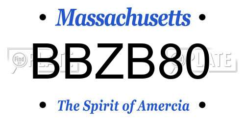 BBZB80 Massachusetts License Plate