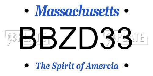 BBZD33 Massachusetts License Plate