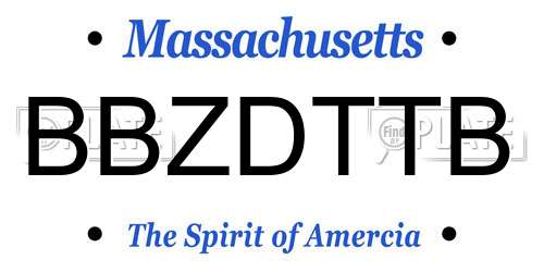 BBZDTTB Massachusetts License Plate