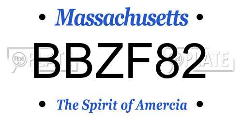 BBZF82 Massachusetts License Plate
