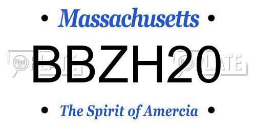 BBZH20 Massachusetts License Plate