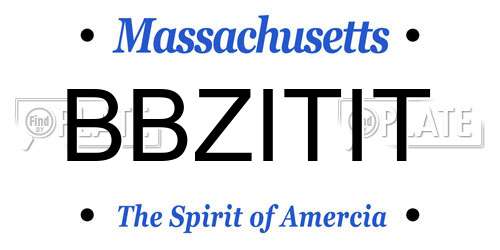 BBZITIT Massachusetts License Plate