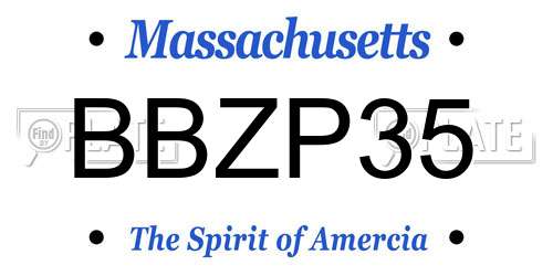 BBZP35 Massachusetts License Plate
