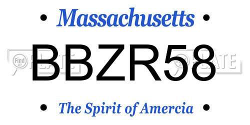 BBZR58 Massachusetts License Plate