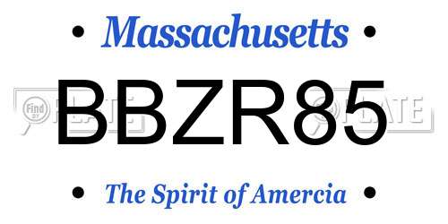 BBZR85 Massachusetts License Plate