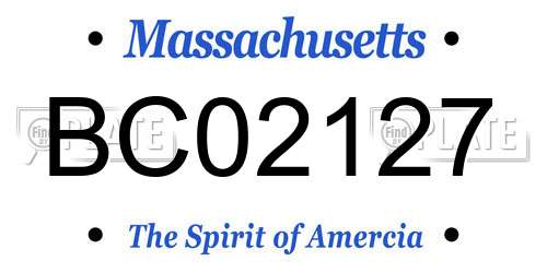BC02127 Massachusetts License Plate