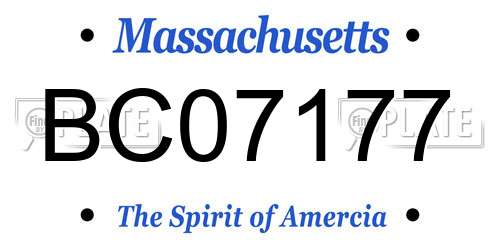 BC07177 Massachusetts License Plate