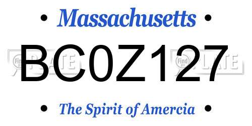 BC0Z127 Massachusetts License Plate