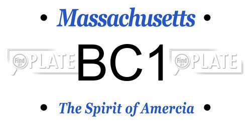 BC1 Massachusetts License Plate