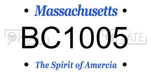 BC1005 Massachusetts License Plate