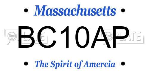 BC10AP Massachusetts License Plate