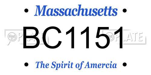 BC1151 Massachusetts License Plate