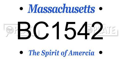 BC1542 Massachusetts License Plate