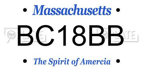 BC18BB Massachusetts License Plate
