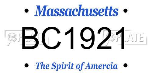 BC1921 Massachusetts License Plate