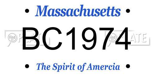 BC1974 Massachusetts License Plate