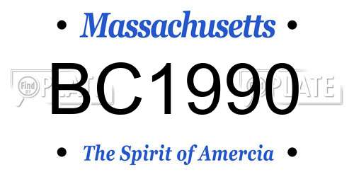 BC1990 Massachusetts License Plate