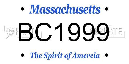 BC1999 Massachusetts License Plate